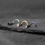 Nasenpiercing gebogen - Stahl - Kristall