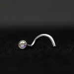 Nasenpiercing gebogen - Stahl - Kristall