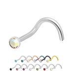 Nasenpiercing gebogen - Stahl - Kristall