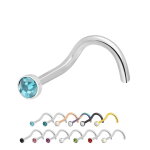 Nasenpiercing gebogen - Stahl - Kristall