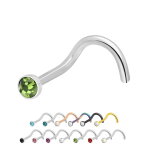 Nasenpiercing gebogen - Stahl - Kristall