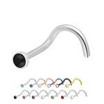 Nasenpiercing gebogen - Stahl - Kristall