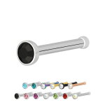 Nasenpiercing gerade - Stahl - Kristall