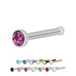 Nasenpiercing gerade - Stahl - Kristall
