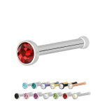 Nasenpiercing gerade - Stahl - Kristall