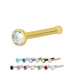 Nasenpiercing gerade - Stahl - Kristall