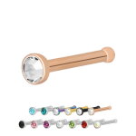 Nasenpiercing gerade - Stahl - Kristall