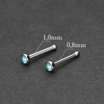 Nasenpiercing gerade - Stahl - Kristall