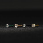 Nasenpiercing gerade - Stahl - Kristall