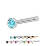 Nasenpiercing gerade - Stahl - Kristall