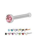 Nasenpiercing gerade - Stahl - Kristall