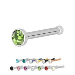 Nasenpiercing gerade - Stahl - Kristall