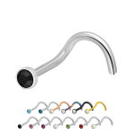 Nasenpiercing gebogen - Titan - Kristall