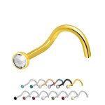 Nasenpiercing gebogen - Titan - Kristall