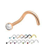 Nasenpiercing gebogen - Titan - Kristall