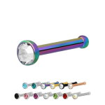 Nasenpiercing gerade - Titan - Kristall