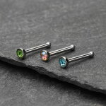 Nasenpiercing gerade - Titan - Kristall