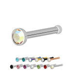 Nasenpiercing gerade - Titan - Kristall