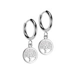 Edelstahl Creolen Ohrringe - Anhänger - Lebensbaum
