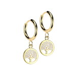 Edelstahl Creolen Ohrringe - Anhänger - Lebensbaum