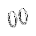 Edelstahl Creolen Ohrringe - Gedreht - Muster