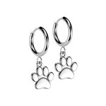Edelstahl Creolen Ohrringe - Anhänger - Tatze