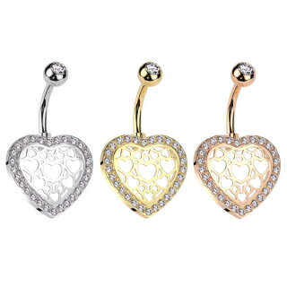 Piercing Banane - Herz - Kristalle