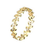 Ring - Edelstahl - Blätter - Gold