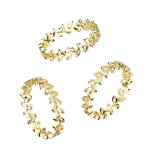 Ring - Edelstahl - Blätter - Gold