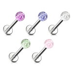 Piercing Labret - Stahl - Glitzer
