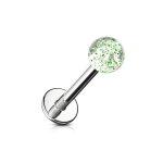 Piercing Labret - Stahl - Glitzer