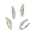 Piercing Banane - Spange - Kristalle - Herz