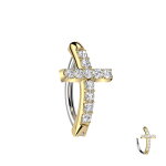 Piercing Banane - Spange - Kreuz - Kristalle