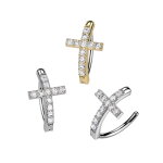 Piercing Banane - Spange - Kreuz - Kristalle
