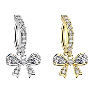 Piercing Banane - Spange - Schleife - Kristalle