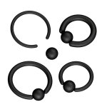 Piercing Klemmring - Schwarz - Matt