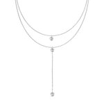 Kette - 2 Reihen - Silber - Kristalle