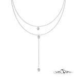 Kette - 2 Reihen - Silber - Kristalle