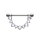 Brustpiercing - Stahl - Kette - Kristalle