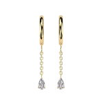 Edelstahl Creolen Ohrringe - Gold - Kette - Kristall