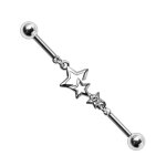 Piercing Stab - Industrial - Silber - Sterne