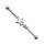 Piercing Stab - Industrial - Silber - Sterne
