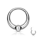 Segmentring Piercing - Klicker - Segmentklicker - Breit - Kristall