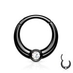 Segmentring Piercing - Klicker - Segmentklicker - Breit - Kristall