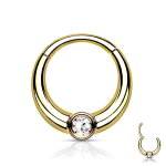 Segmentring Piercing - Klicker - Segmentklicker - Breit - Kristall