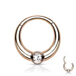 Segmentring Piercing - Klicker - Segmentklicker - Breit - Kristall