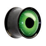 Ohr Plug - Stahl - Auge - Grün