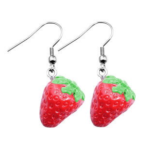 Ohrringe - H&auml;nger - Erdbeeren