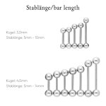 Piercing Stab - Stahl - Silber - 1.0mm