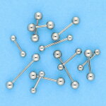 Piercing Stab - Stahl - Silber - 1.0mm